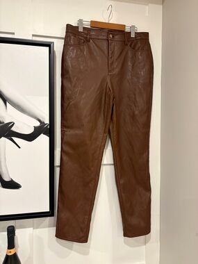 Talbots Brown Faux Leather Pants